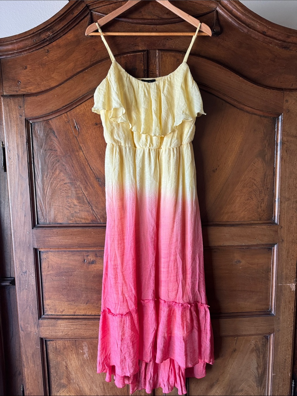 Yellow to Orange Ombre Maxi Dress